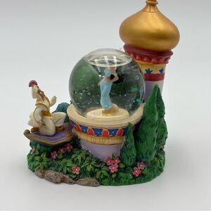 Disney Aladdin Jasmine Snow Globe with Gold and Green Accents